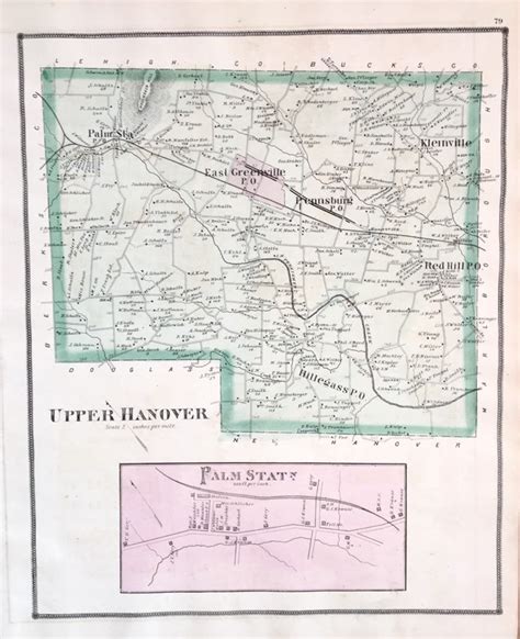 1877 Upper Hanover Montgomery County Pennsylvania Atlas Map Etsy Italia