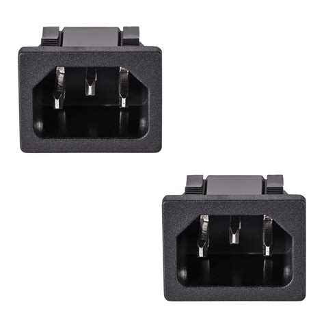 Panel Mount Plug Adapter Ac 250v 10a C14 3 Pins Iec Inlet Plug Power Connector Socket Staight 2