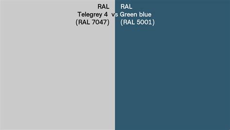 RAL Telegrey 4 Vs Green Blue Side By Side Comparison