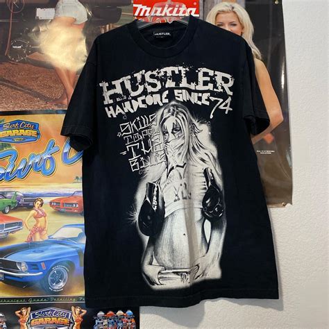 Hustler Hardcore Since 74 T Shirt Black Size Depop