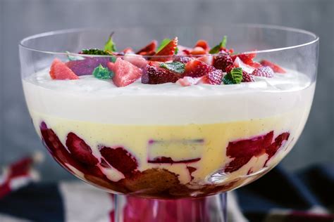 Strawberry Rhubarb And Custard Trifle Recipes Au