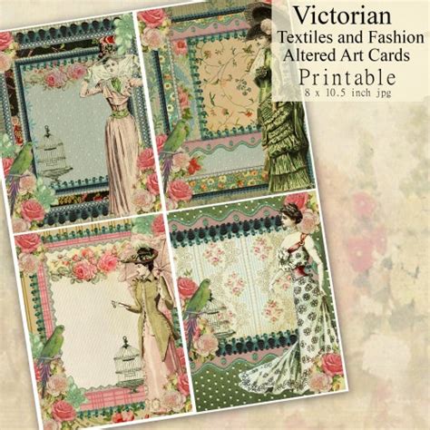 Victorian Ladies Printable Cards Digital Collage Sheet Atc Etsy