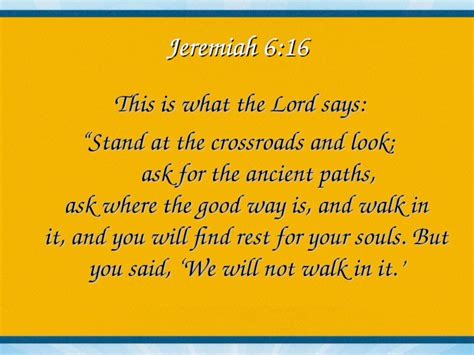 Ppt Jeremiah 616 This Is What The Lord Says This Is What The Lord