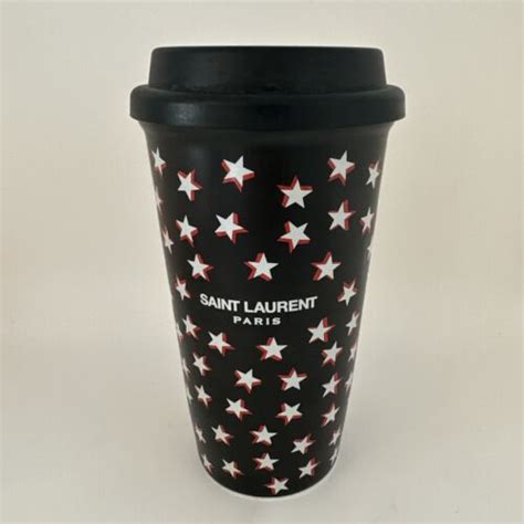 Saint Laurent Coffee Mug Ceramic Star Logo Print Cup Tumbler Ysl Authentic Ebay