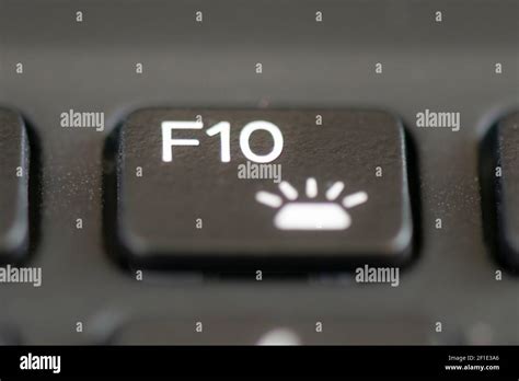 F10 And Keyboard Backlight Key On A Laptop Keyboard Stock Photo Alamy