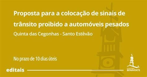 Proposta de Colocação de Sinais de Trânsito Proibido a Automóveis