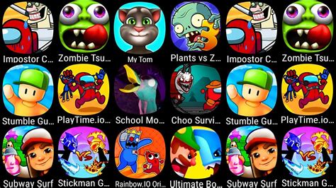 My Talking Tom 2 Plants Vs Zombies 3 Stumble Guys Zombie Tsunami