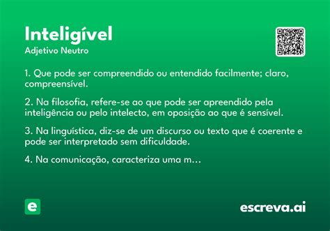 O Que Significa Inteligível - Inteligível - Significado e Sinônimo - escreva.ai