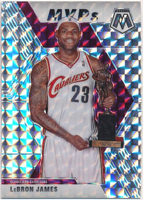 目立った傷や汚れなしLeBron James NBA 2019 20 Panini Mosaic MVPs Trophy Silver