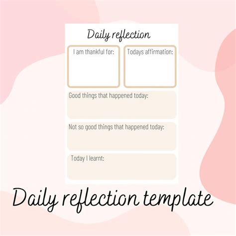 Daily Reflection Template In Daily Reflection Reflection Templates