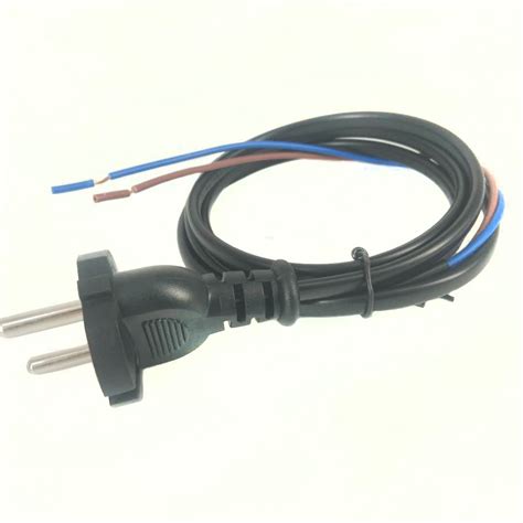 2 Pin Plug European Type VDE Approval AC Power Cord Wire Extension