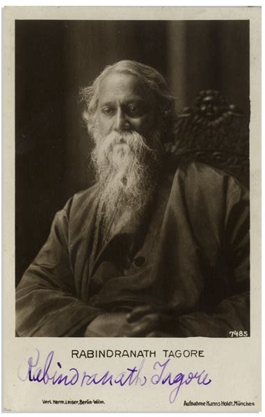 Lot Detail - Nobel Prize Recipient Rabindranath Tagore Signed Photo