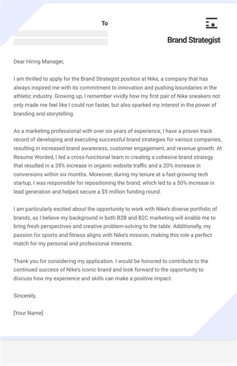 Brand Strategist Cover Letter Examples Plus Recruiter Insights