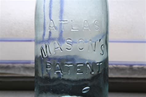 Antique Blue Canning Jar Atlas Masons Patent Quart