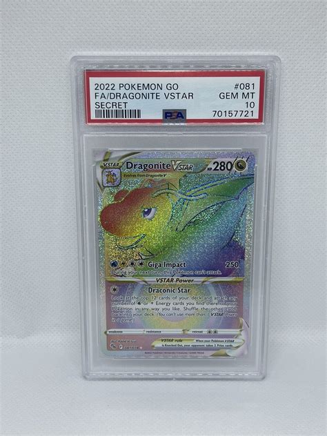 Mavin 2022 Pokemon Go Dragonite VSTAR Full Art Secret Rainbow 081