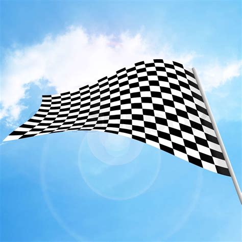 Racing flags on blue sky blackground | Stock image | Colourbox