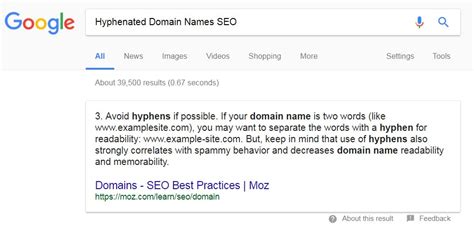 Hyphen in Domain Name