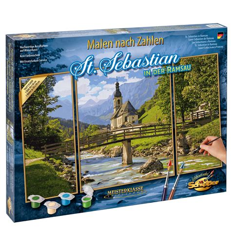 Kit Pictura Cu Numere Triptic St Sebastian In Ramsau 50x80 Cm