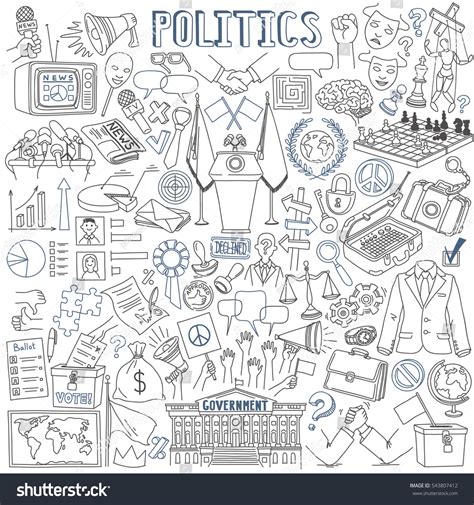 Politics Vector Drawings Collection Isolated On Stock Vector Royalty