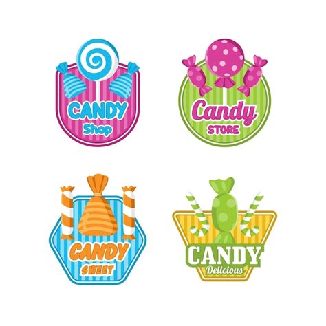 Premium Vector Candy Shop Badge Design Logo Collection