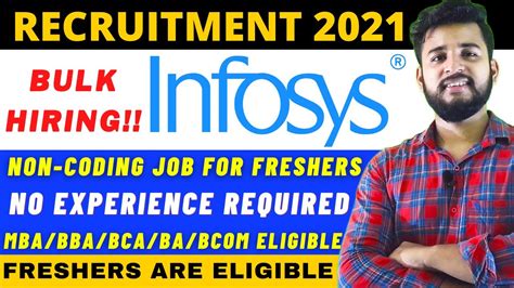 Infosys Recruitment 2021 Infosys Non Coding Job For Freshers Off Campus Drive For 2021 Batch