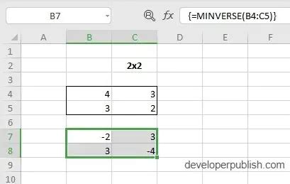 How To Use MINVERSE Function In Excel Developer Publish