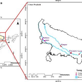 Map Of The Study Area Showing Sampling Sites Along The Ganga And The