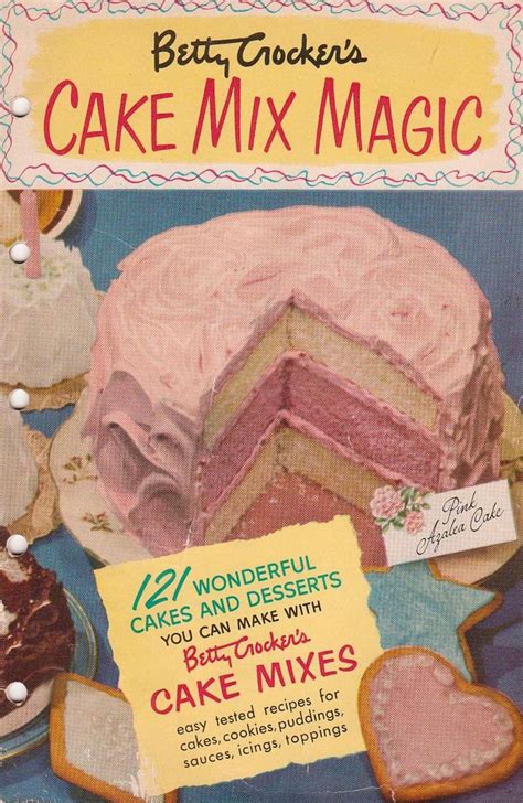 An Advertisement For Betty Crockers Cake Mix Magic With Pink Frosting