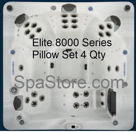 Elite Spas 8000 Series Pillows 4 Qty Complete Set Headrest Replacement