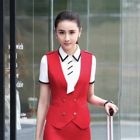 Work Women Vest V Neck Formal Waistcoat Suit Epaulet Double Breasted