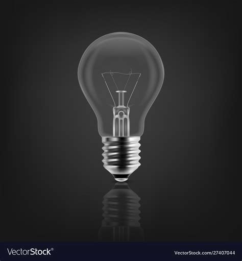 D Realistic Off Light Bulb Icon Closeup Vector Image