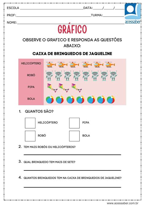 Atividade De Matemática Gráfico Com Imagens Ed Infantil E 1º Ano Acessaber