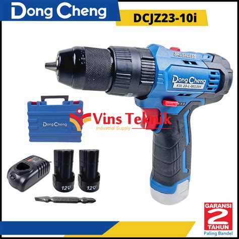 Promo BRUSHLESS Mesin Bor Baterai Cordless Drill 12v Dongcheng DCJZ23