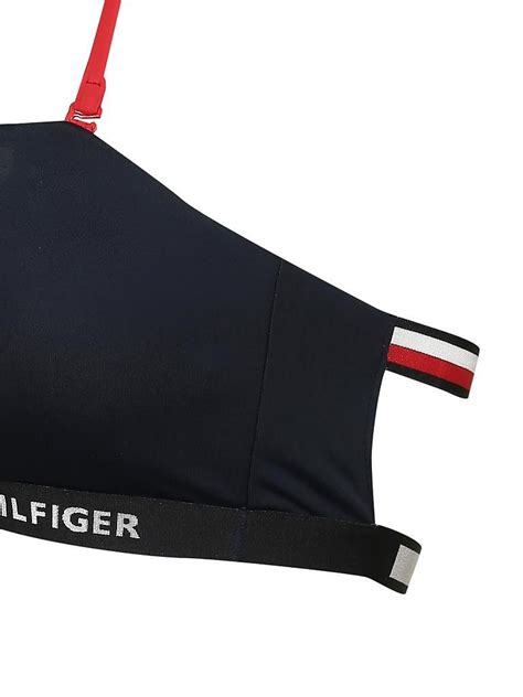 TOMMY JEANS Bikini Bandeau Oberteil Blau