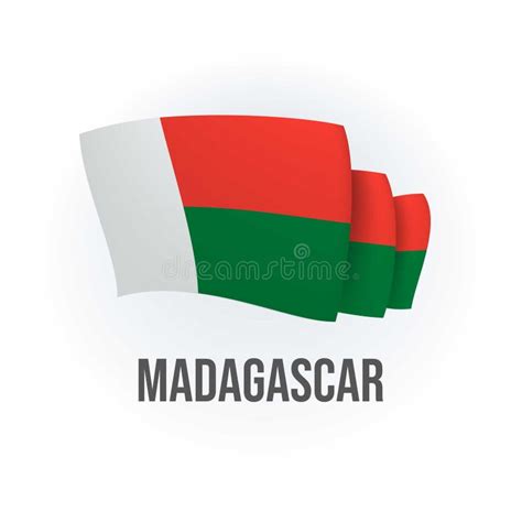 Madagascar Vector Flag Bended Flag Of Madagascar Realistic Vector