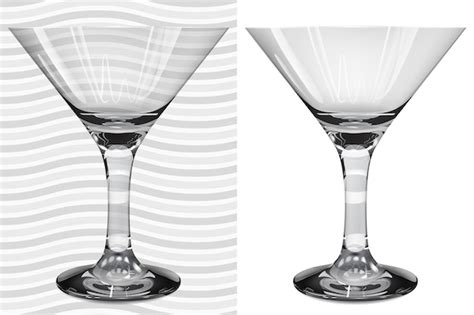 Verres à Martini Réalistes Transparents Et Opaques Vecteur Premium