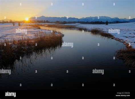 Lake Staffelsee At Sunset Bavaria Germany Stock Photo Alamy