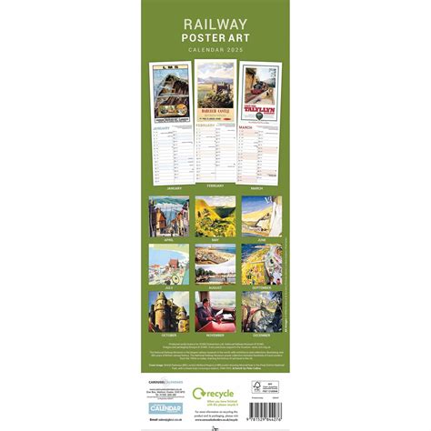 National Railway Museum Railway Poster Art Slim Calendar 2025 Carousel