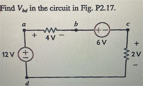 Solved Find Vbd In The Circuit In Fig P Chegg