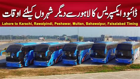 Daewoo Express Lahore Bus Timings Schedule To Other Cities Karachi