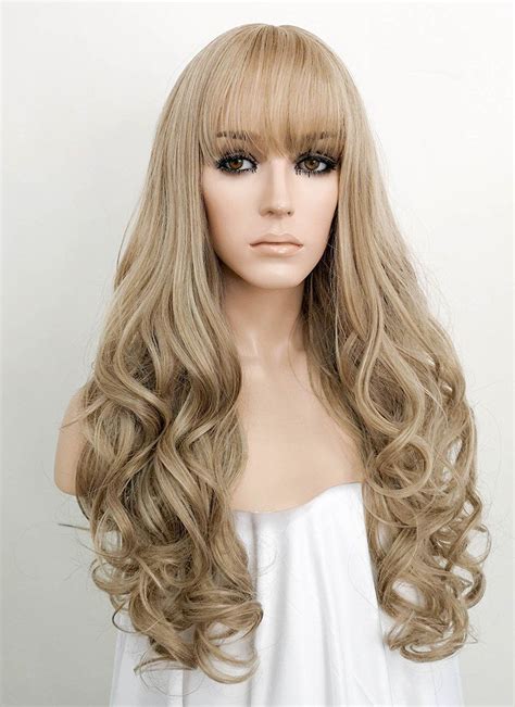 Ash Blonde Wavy Synthetic Wig Ns061 Synthetic Wigs Wigs Ash Blonde