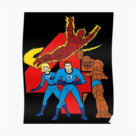 "The Fantastic Four Cartoon" Poster for Sale by fortes68rd | Redbubble