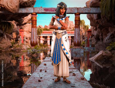 Beautiful Egyptian Princess, Queen, Pharaoh, Cleopatra, standing in a ...