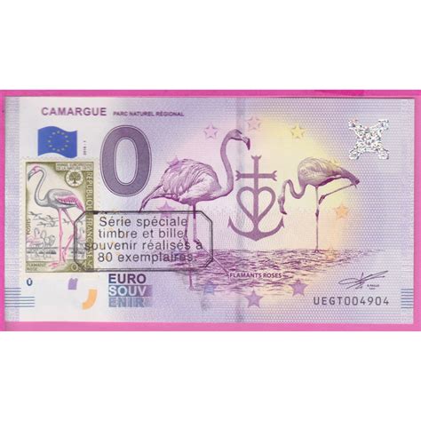 CAMARGUE TIMBRE ET OBLITERE 80 EXEMPLAIRES BILLET TOURISTIQUE 0 EURO