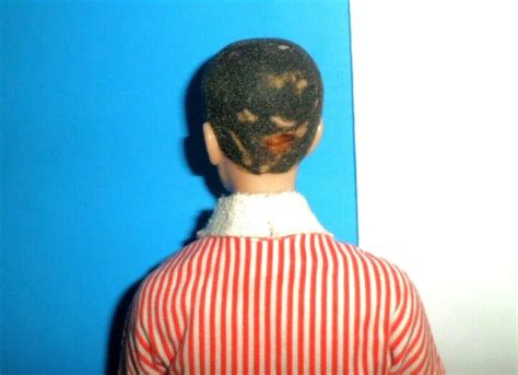 Mattel KEN Flock Brunette VTG Straight Leg KEN Doll 750 1960 S Barbie