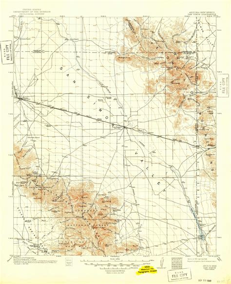 San Simon Arizona 1962 1971 USGS Old Topo Map Reprint 15x15 AZ Quad