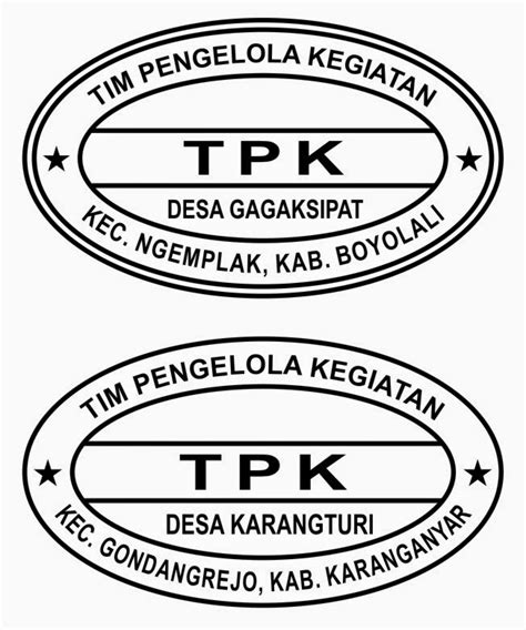 Contoh Design Cap Stempel Tim Pengelola Kegiatan Tpk Contoh