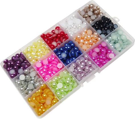 Amazon Chenkou Craft 900pcs Assorted 15 Colors 8mm Immitaton Half