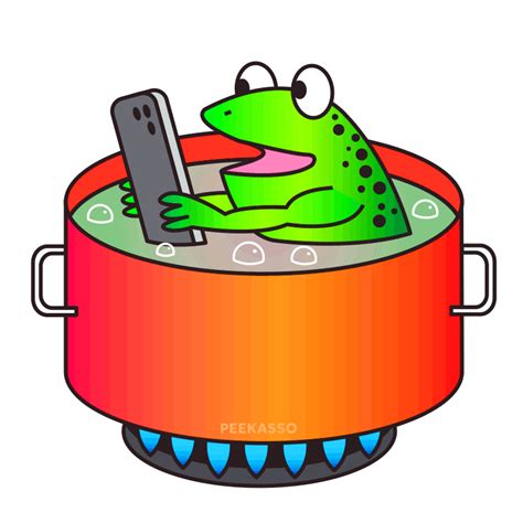 Frog slowly boiling gif sticker | QuickHoney