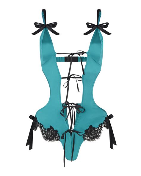 Zuriel Playsuit In Tealblack By Agent Provocateur